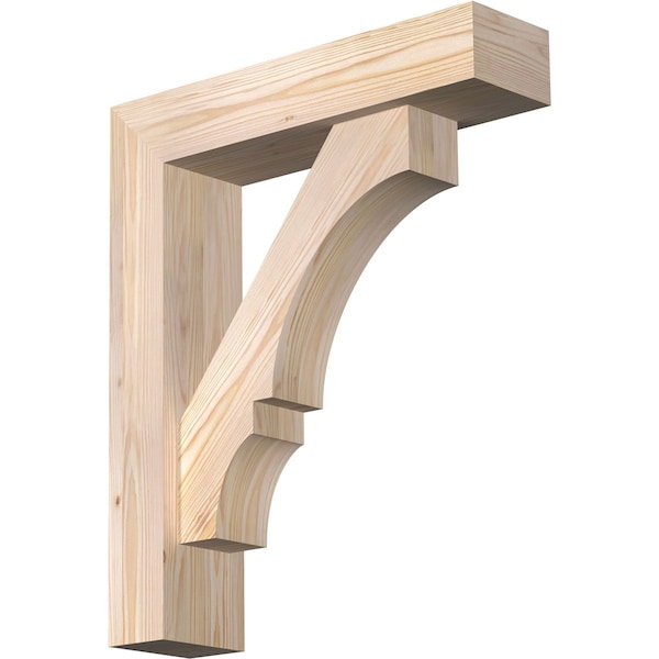 Ekena Millwork Balboa Block Smooth Bracket w/ Offset Brace, Douglas Fir, 5 1/2"W x 22"D x 26"H BKT0604X22X26BOA05SDF - main